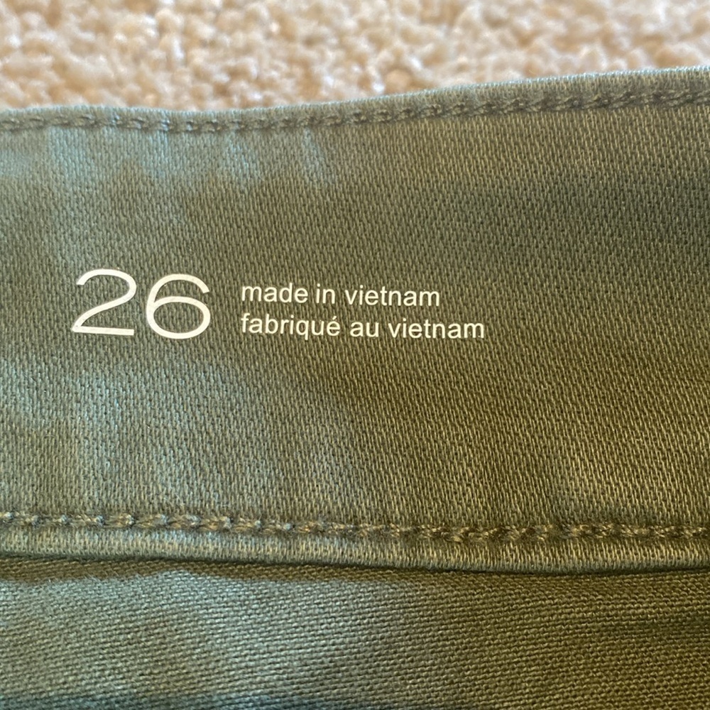 Anthropologie Pilcro Cotton Straight Leg Pants Army Green Sz 26 - Picture 4 of 11